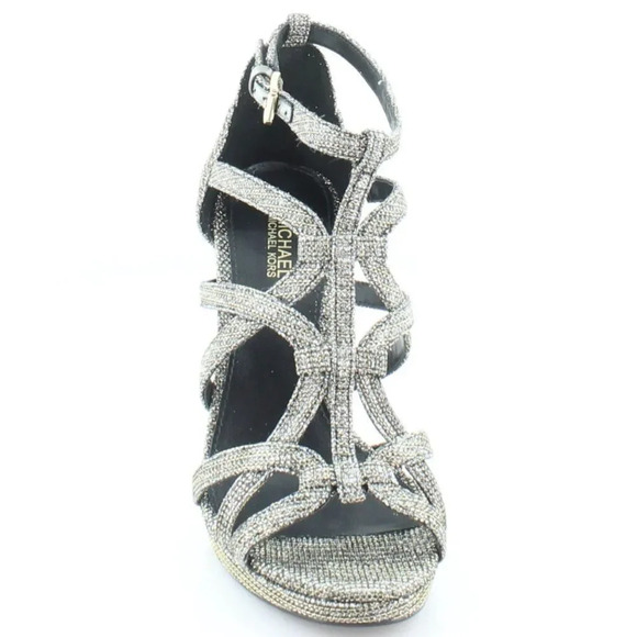 MICHAEL Michael Kors Glitter Champagne Heels Sz 7 - Picture 5 of 16